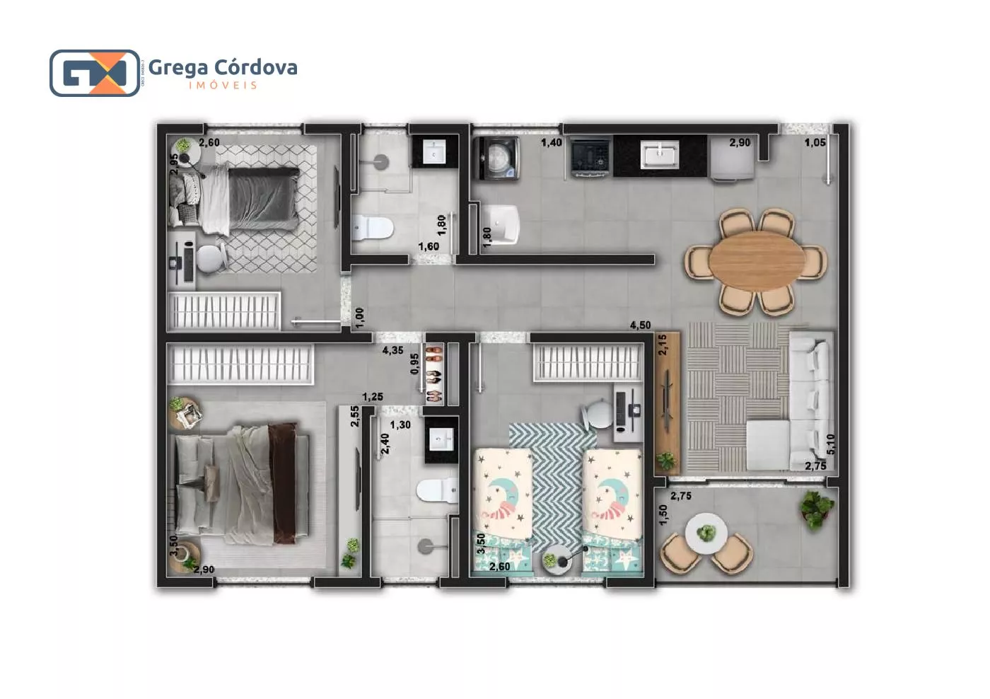 Apartamentos 3 dormitorios, para venda no Jardim Salete em Araçoiaba