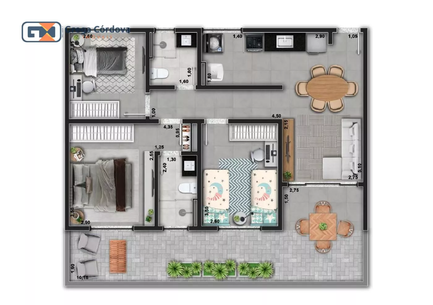 Apartamentos 3 dormitorios, para venda no Jardim Salete em Araçoiaba